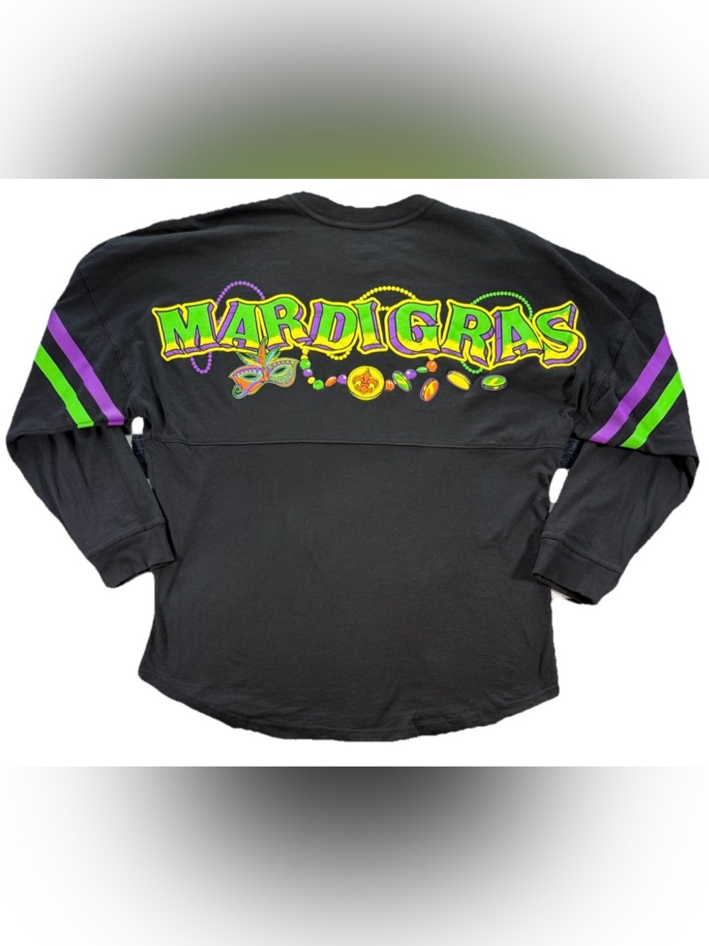 Universal Studios Mardi Gras Spirit Jersey Long Sleeve Shirt Women's Medium 3D